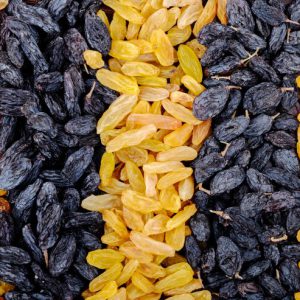 black yellow raisins